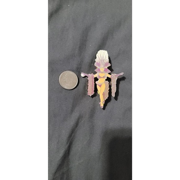 Vtg Large Las Vegas Showgirl Lapel Pin - Picture 3 of 3